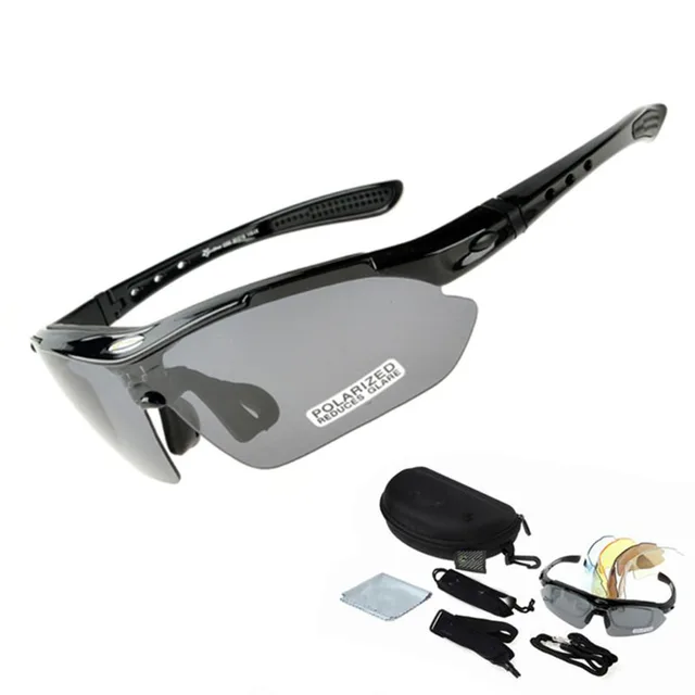 Dioptrické sluneční brýle UV400 + 5x náhradní skla - černé