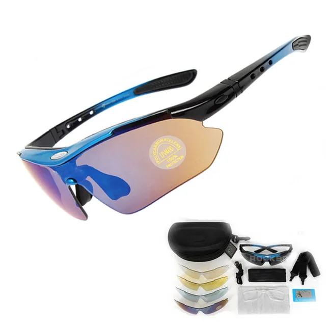 Dioptrické sluneční brýle UV400 + 5x náhradní skla - Modré