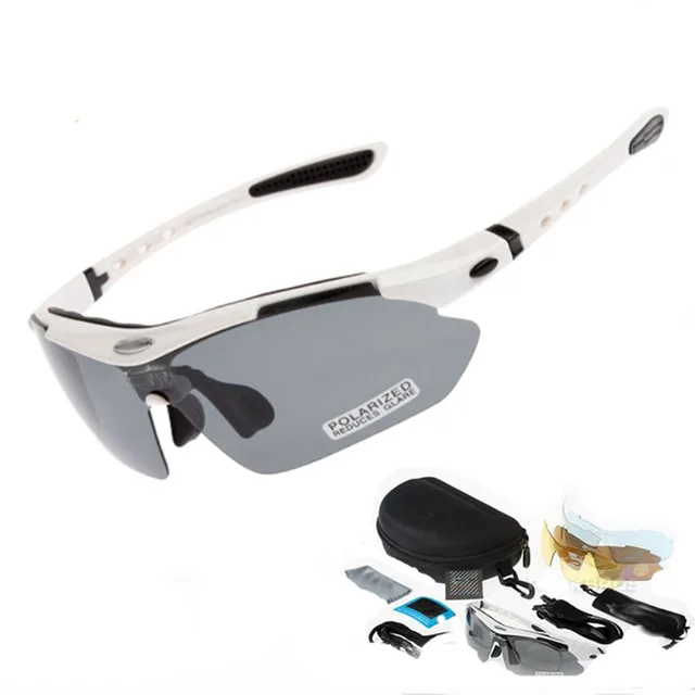 Dioptrické sluneční brýle UV400 + 5x náhradní skla - Bílé