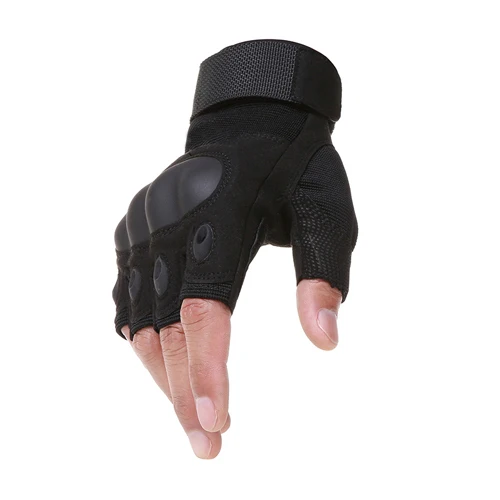 Pánské a dámské cyklistické rukavice bez prstů - Černá, XL