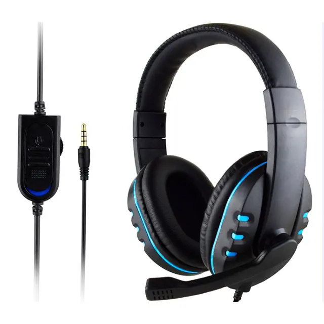 Herní sluchátka s mikrofonem pro PS4 a PC - modrý
