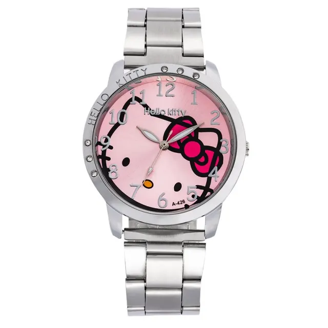 Roztomilé dívčí hodinky Hello Kitty - Růžová