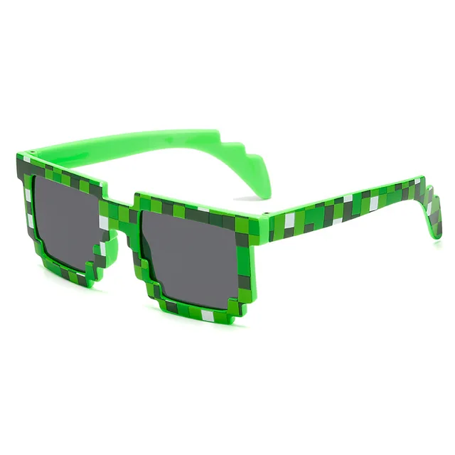 Pixelové sluneční brýle Thug Life pro děti a dospělé - Zelená