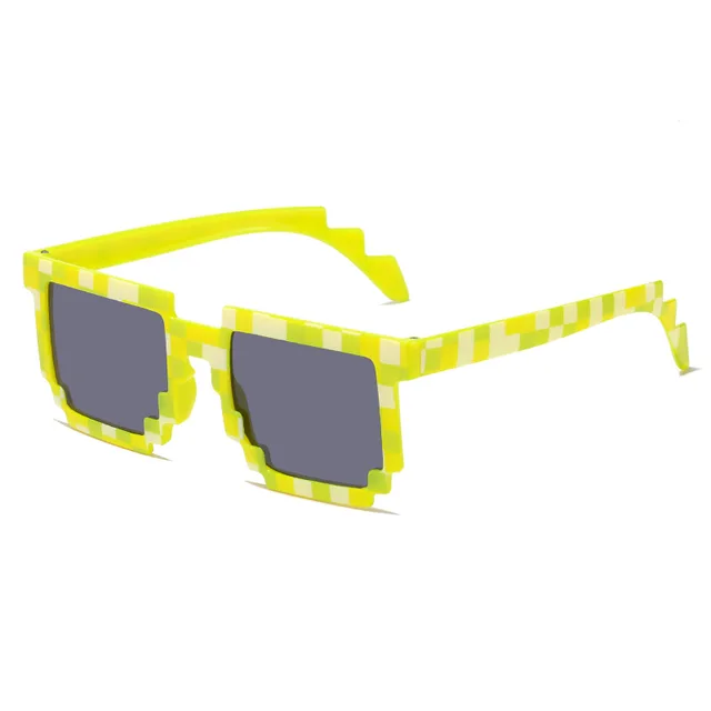 Pixelové sluneční brýle Thug Life pro děti a dospělé - Žlutá