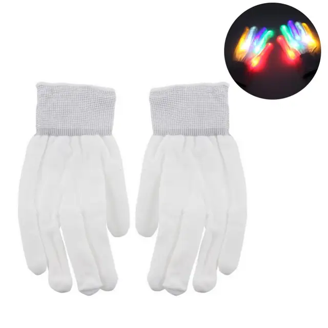 Svítící rukavice | party rukavice se světlem, styl kostra - 1 ks - Vícebarevná