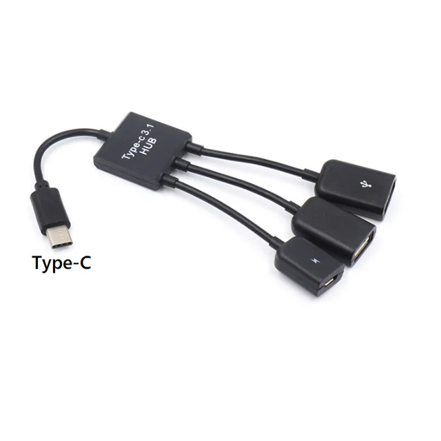 Micro USB OTG nabíjecí rozbočovač s datovým přenosem - Typ C