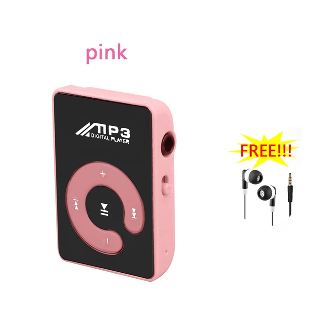 MP3 přehrávač | mini hudební přehrávač - Růžová