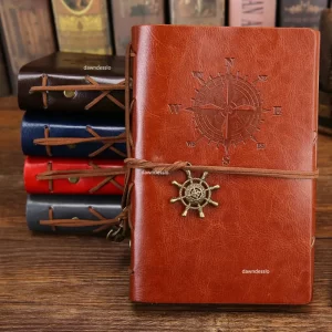 Retro spirálový zápisník deník zápisník vintage pirátské kotvy pu kožený zápisník vyměnitelné psací potřeby dárek cestovatelský deník