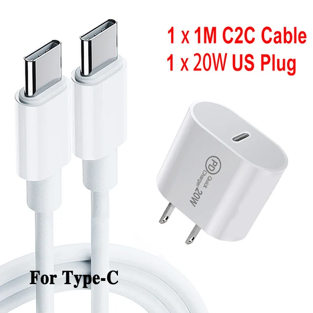 Název: Rychlé nabíjení 20W PD nabíječka s USB-C kabelem - USA C2C