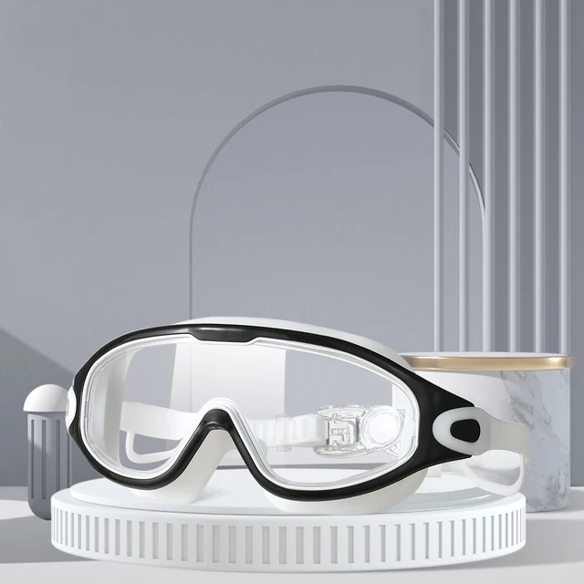 Plavecké brýle s HD anti-fog ochranou a špunty do uší - Černá bílá