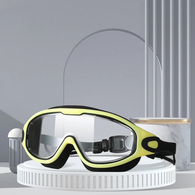 Plavecké brýle s HD anti-fog ochranou a špunty do uší - yellow
