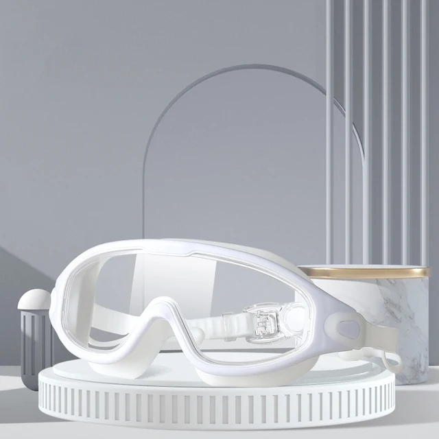 Plavecké brýle s HD anti-fog ochranou a špunty do uší - Bílý