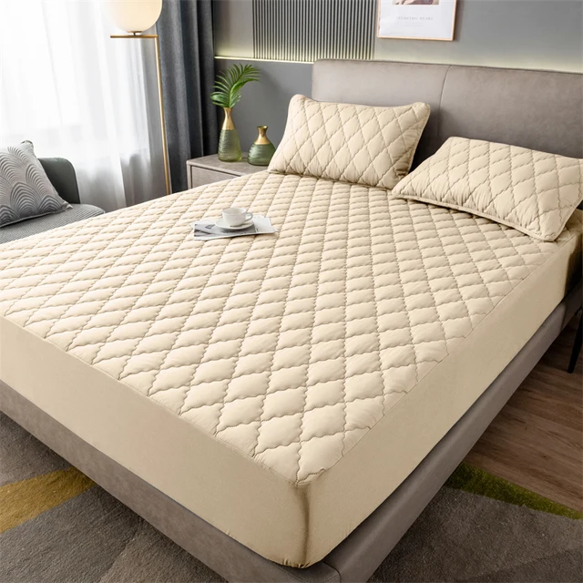 Vodotěsný matracový chránič, komfortní ložní prádlo - Khaki, 150 x 190 cm (59 x 75 palců)