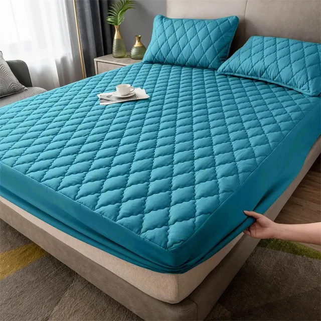 Vodotěsný matracový chránič, komfortní ložní prádlo - modrý, 90 x 190 cm (35,4 x 75 palců)