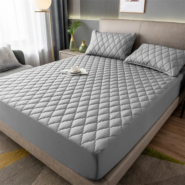 Vodotěsný matracový chránič, komfortní ložní prádlo - Šedá, 150 x 190 cm (59 x 75 palců)