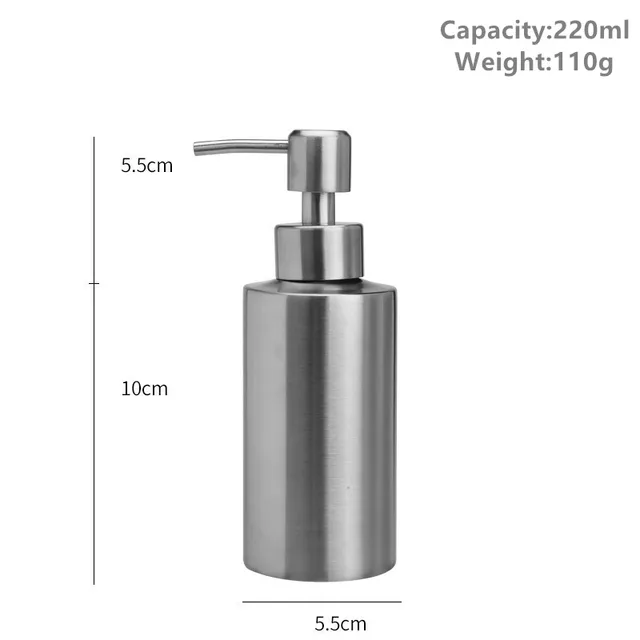 Nerezový dávkovač mýdla s pumpičkou 304 - 220 ml