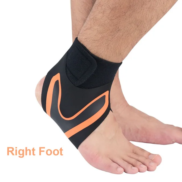 Sportovní návleky na kotník | bandáže kotníku - oranžová - pravá noha, XL