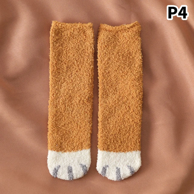Teplé ponožky s motivem kočičích tlapek - 4