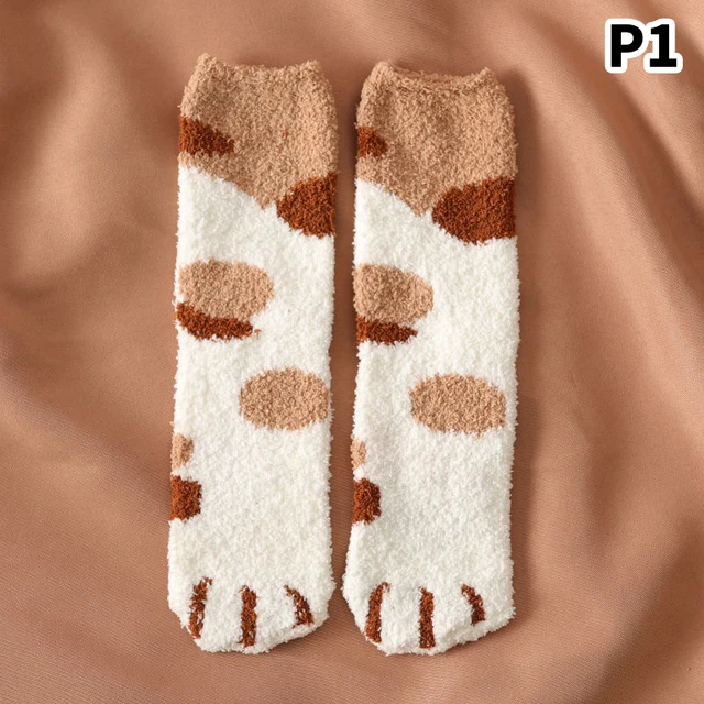 Teplé ponožky s motivem kočičích tlapek - 1