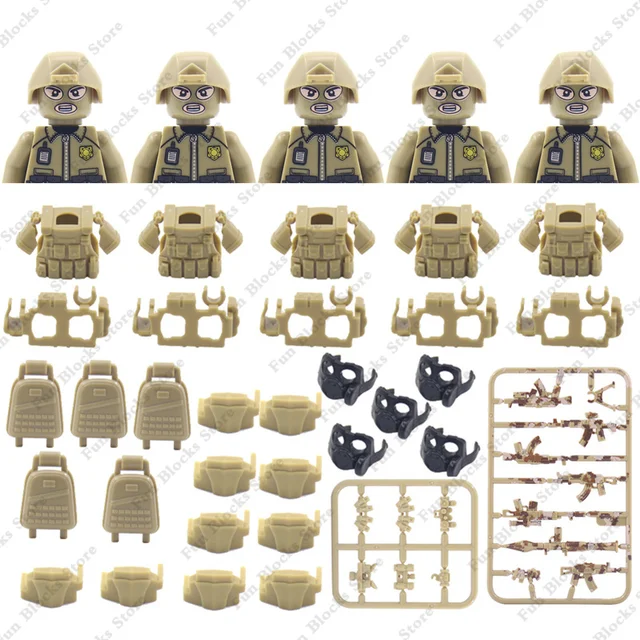 Vojenské figurky speciálních sil z 2. světové války | Styl Lego - 200006155