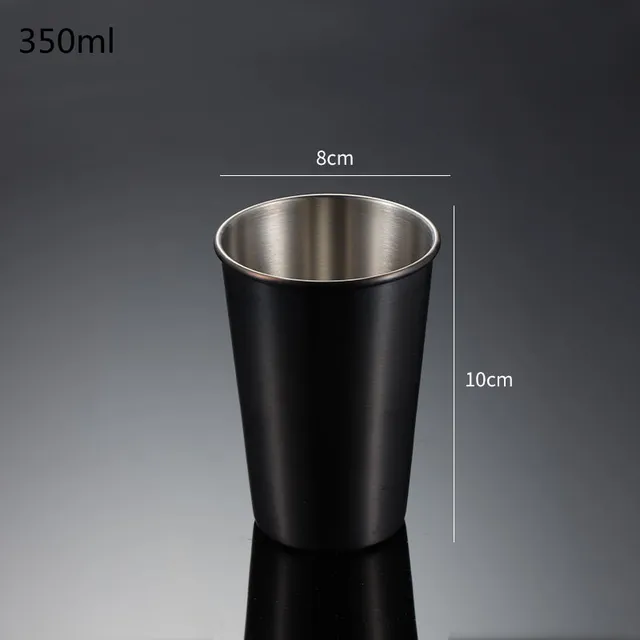 Nerezový pivní hrnek s kávovou sítkou - 350 ml černá, 401-500 ml