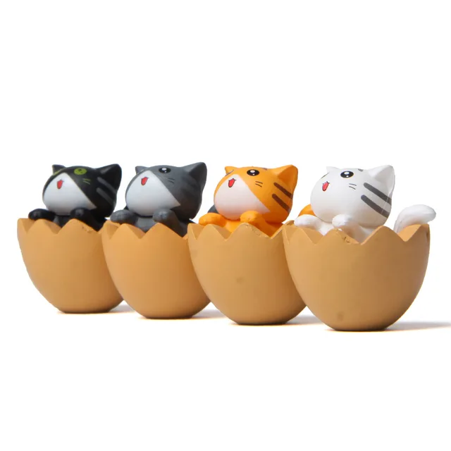 roztomilé kočičí mini figurky pro dětský pokoj - Typ B 4ks