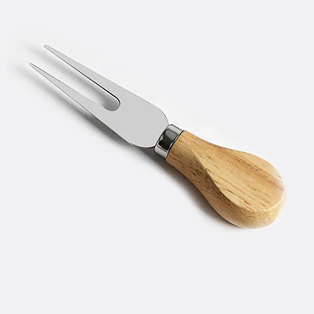Bambusová sada nožů na sýr s dřevěnými rukojeťmi - 1ks vidlice
