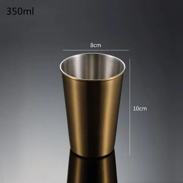 Nerezový pivní hrnek s kávovou sítkou - 350 ml zlaté, 401-500 ml