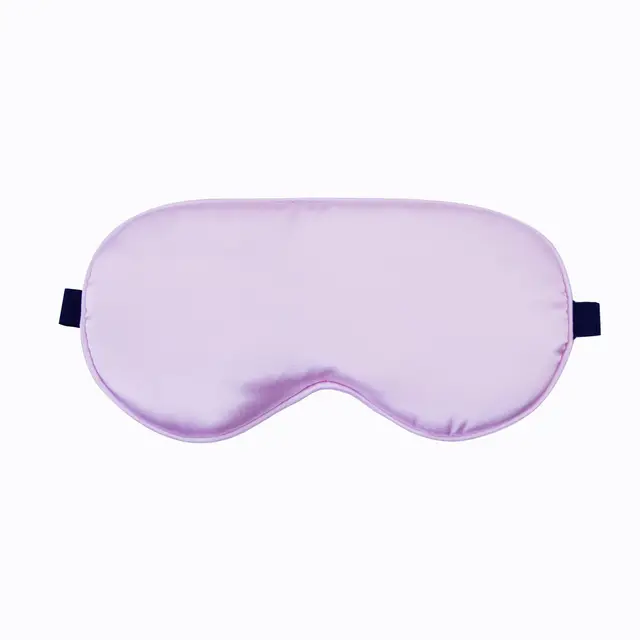 Hedvábná spací maska na oči s pohodlným nastavením - Světle fialová