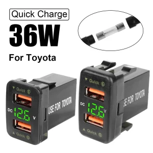 Autonabíječka usb qc 3.0 s led indikátorem pro Toyoty