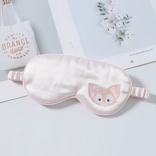 Hedvábná maska na spaní s pohodlným krytem - Růžová liška