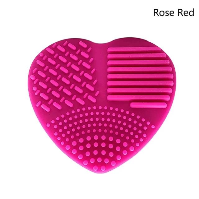 Cestovní silikonová čistící podložka na kosmetické kartáče - růže červená