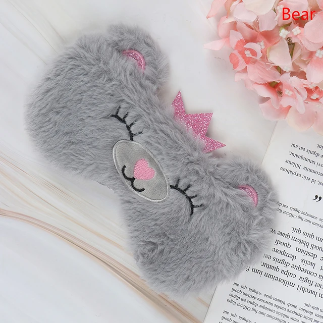 roztomilá plyšová maska na spaní pro děti - Medvěd