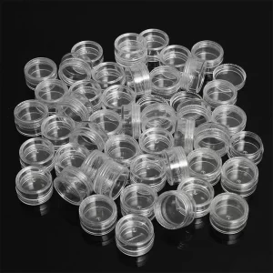Mini dózičky pro kosmetiku a nail art potřeby | Průměr 3 cm, 50 kusů