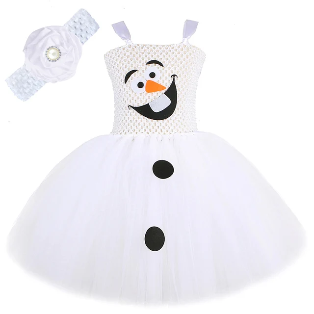 Dětský kostým Olafa s tylovou sukní - Šaty s čelenkou, 4 roky