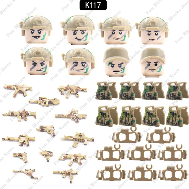 Vojenské figurky speciálních sil z 2. světové války | Styl Lego - 202072806