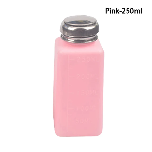 skleněná lahvička s dávkovačem na tekutiny - 250 ml růžové