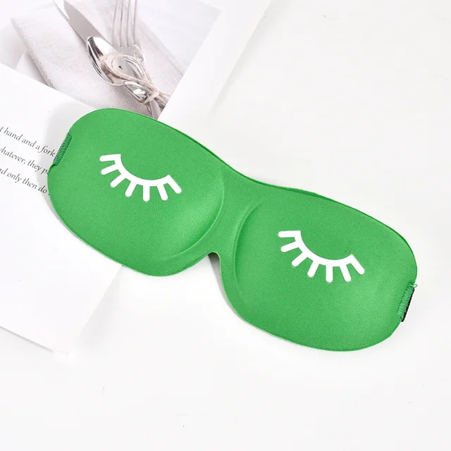 Spací maska 3D s hedvábným efektem na oči - Zelená