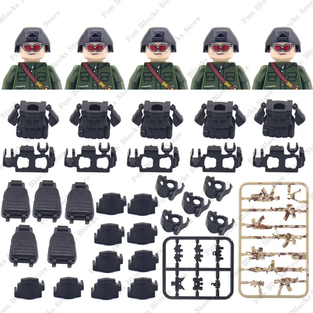 Vojenské figurky speciálních sil z 2. světové války | Styl Lego - 350853