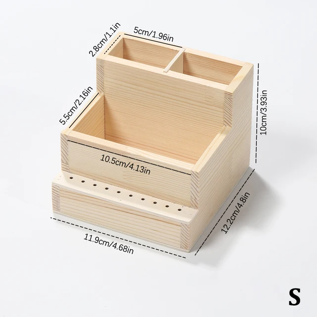 Dřevěná krabička na nástroje pro manikúru - S