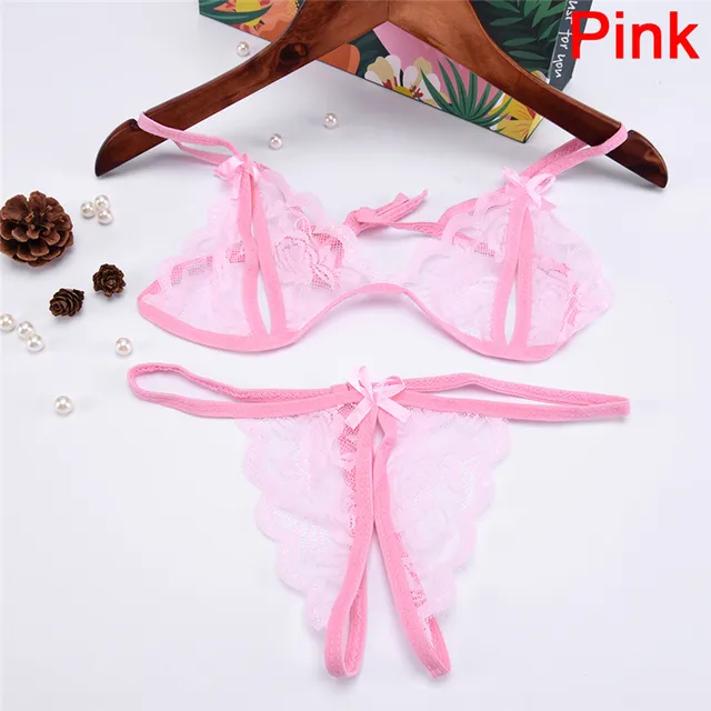 Luxusní krajkové erotické prádlo Babydoll - růžový