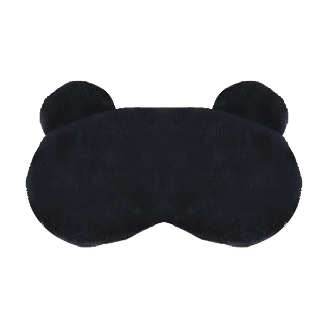 Kočičí spací maska na oči z měkkého plyše - Černá