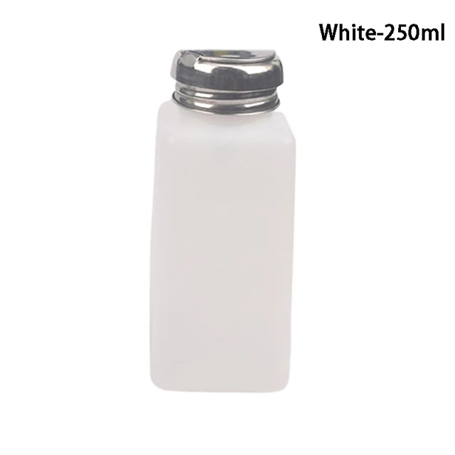 skleněná lahvička s dávkovačem na tekutiny - 250 ml bílá