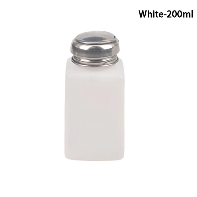 skleněná lahvička s dávkovačem na tekutiny - 200 ml bílé