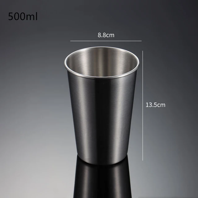 Nerezový pivní hrnek s kávovou sítkou - 500 ml stříbra, 401-500 ml
