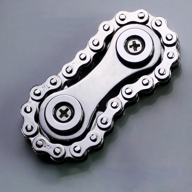Chain fidget spinner | kovová antistresová hračka - Stříbrný
