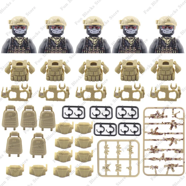Vojenské figurky speciálních sil z 2. světové války | Styl Lego - 200006154