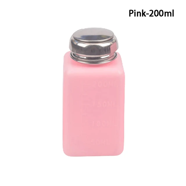 skleněná lahvička s dávkovačem na tekutiny - 200 ml růžové