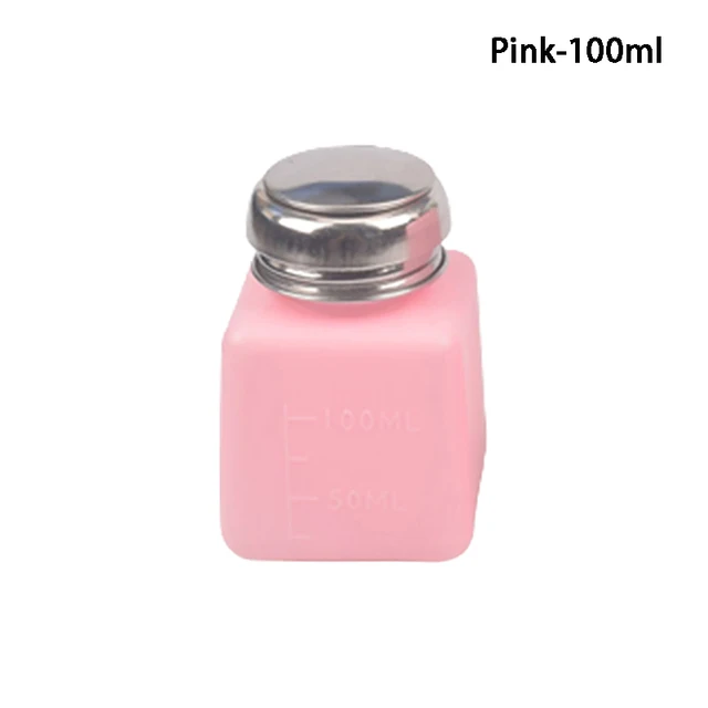 skleněná lahvička s dávkovačem na tekutiny - 100 ml růžové