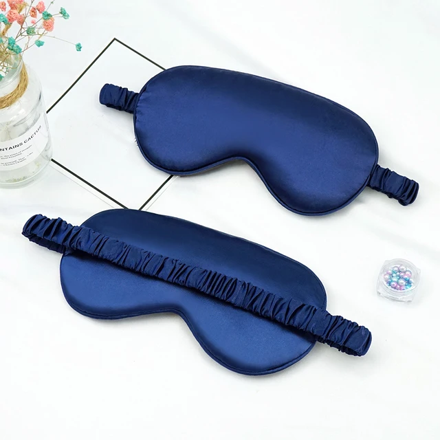 hedvábná maska na spaní pro pohodlný odpočinek - Tmavě modrá